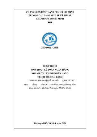 Giáo trình Kế toán ngân hàng - Ngành: Tài chính ngân hàng