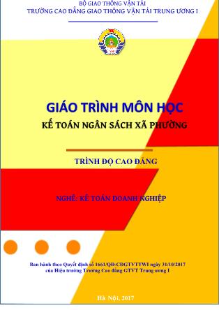 Giáo trình Kế toán ngân sách xã phường (Phần 1) - Nghề: Kế toán doanh nghiệp