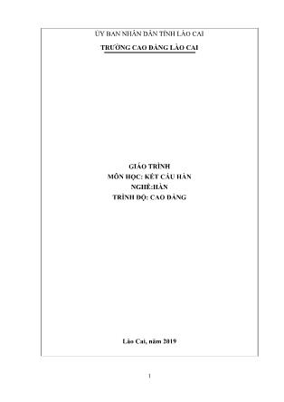 Giáo trình Kết cấu hàn - Nghề: Hàn