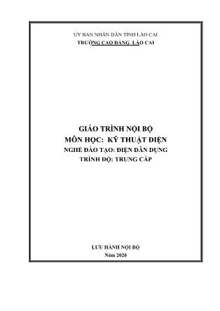 Giáo trình Kỹ thuật điện - Nghề đào tạo: Điện dân dụng