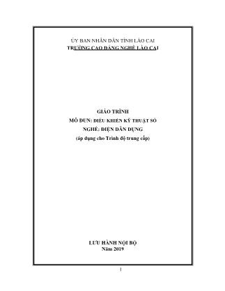 Giáo trình mô đun Điều khiển kỹ thuật số - Nghề: Điện dân dụng