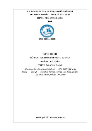 Giáo trình mô đun Kế toán chứng từ sổ sách - Ngành: Kế toán