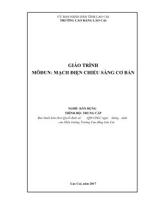 Giáo trình mô đun Mạch điện chiếu sáng cơ bản - Nghề: Dân dụng