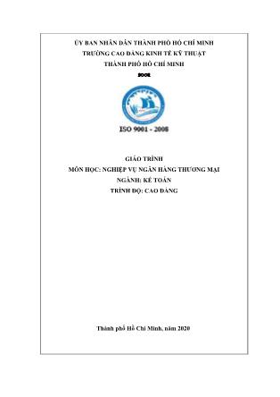 Giáo trình Nghiệp vụ ngân hàng thương mại - Ngành: Kế toán
