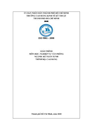 Giáo trình Nghiệp vụ văn phòng - Ngành: Kế toán - Tài chính ngân hàng