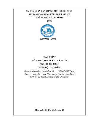 Giáo trình Nguyên lý kế toán - Ngành: Kế toán