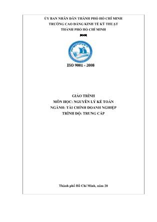 Giáo trình Nguyên lý kế toán - Ngành: Tài chính doanh nghiệp