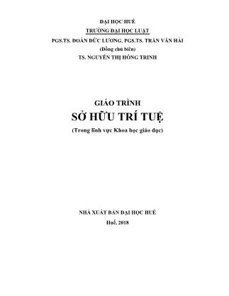 Giáo trình Sở hữu trí tuệ (Phần 1)