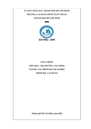 Giáo trình Thị trường tài chính - Ngành: Tài chính doanh nghiệp