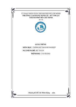 Giáo trình Thống kê doanh nghiệp - Ngành/nghề: Kế toán