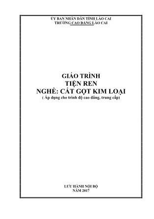 Giáo trình Tiện ren - Nghề: Cắt gọt kim loại