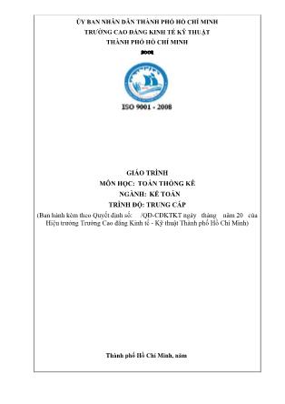 Giáo trình Toán thống kê - Ngành: Kế toán