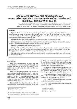 Hiệu quả và an toàn của Pembrolizumab trong điều trị bước 1 ung thư phổi không tế bào nhỏ giai đoạn tiến xa và di căn xa