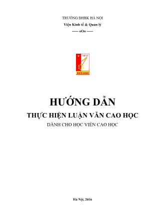 Hướng dẫn Thực hiện Luận văn cao học