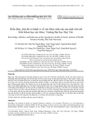 Kiến thức, thái độ và hành vi về sức khỏe sinh sản của sinh viên nữ khối Khoa học sức khỏe, trường Đại học Duy Tân