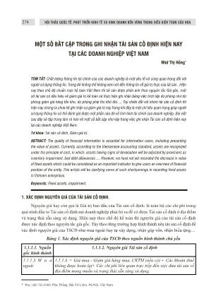 Một số bất cập trong ghi nhận tài sản cố định hiện nay tại các doanh nghiệp Việt Nam