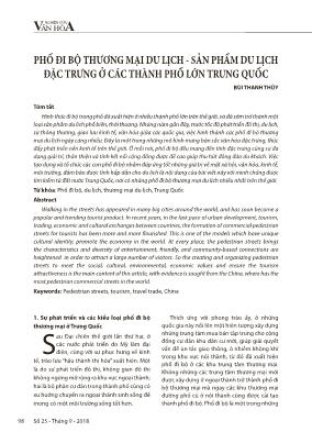 Phố đi bộ thương mại du lịch - Sản phẩm du lịch đặc trưng ở các thành phố lớn Trung Quốc