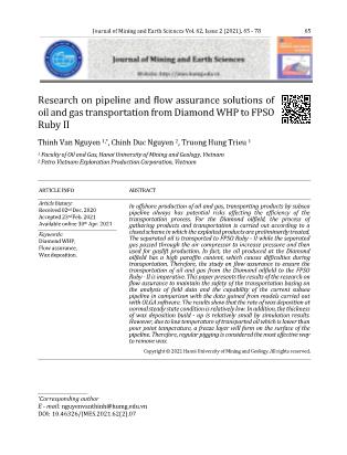 Research on pipeline and flow assurance solutions of oil and gas transportation from Diamond WHP to FPSO Ruby II