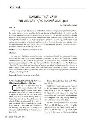 Sân khấu thực cảnh với việc xây dựng sản phẩm du lịch