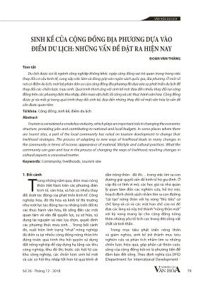 Sinh kế của cộng đồng địa phương dựa vào điểm du lịch: Những vấn đề đặt ra hiện nay