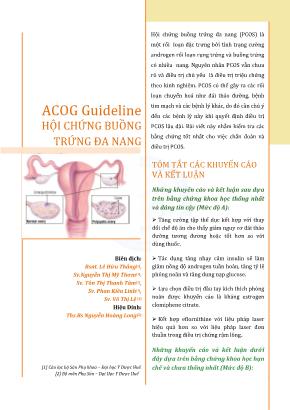 Tài liệu Acog Guideline: Hội chứng buồng trứng đa nang