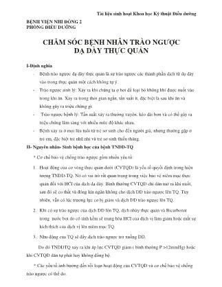 Tài liệu Chăm sóc bệnh nhân trào ngược dạ dày thực quản