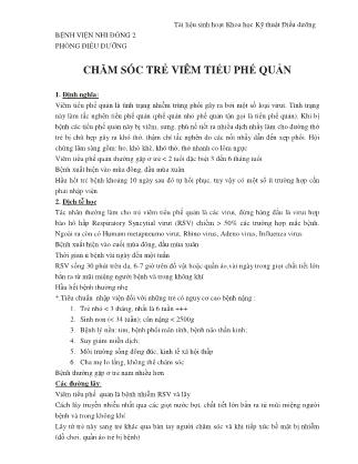 Tài liệu Chăm sóc trẻ viêm tiểu phế quản