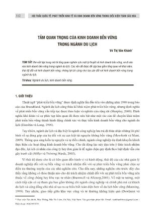 Tầm quan trọng của kinh doanh bền vững trong ngành du lịch