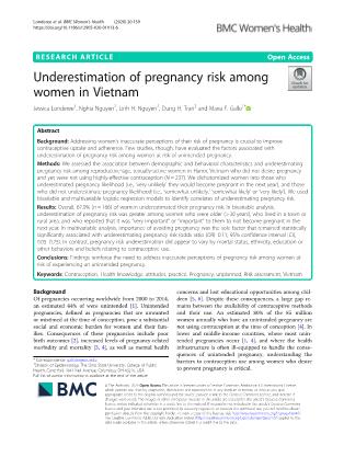 Underestimation of pregnancy risk among women in Vietnam