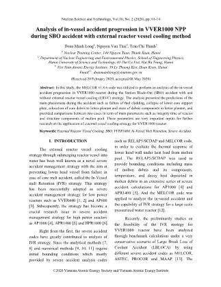 Analysis of in-vessel accident progression in VVER1000 NPP during SBO accident with external reactor vessel cooling method
