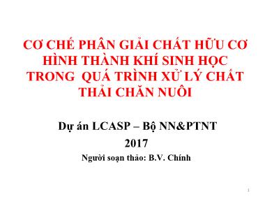 Bài giảng Cơ chế phân giải chất hữu cơ hình thành khí sinh học trong quá trình xử lý chất thải chăn nuôi