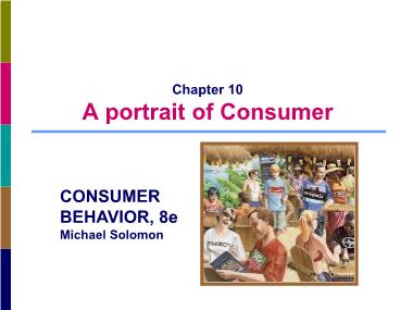 Bài giảng Consumer Behavior 8e - Chapter 10: A portrait of Consumer - Hoàng Đức Bình