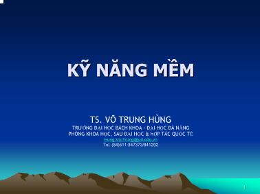 Bài giảng Kỹ năng mềm - Võ Trung Hùng