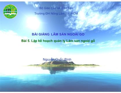 Bài giảng Lâm sản ngoài gỗ - Bài 5: Lập kế hoạch quản lý Lâm sản ngoài gỗ - Nguyễn Quốc Bình