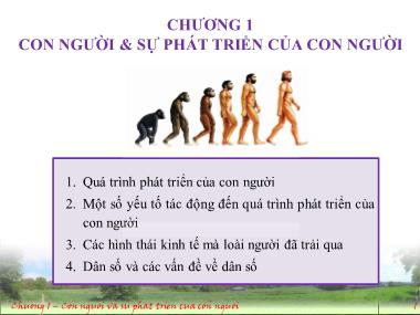 Bài giảng Môi trường và con người - Chương 1: Con người & sự phát triển của con người - Lê Thị Thanh Mai