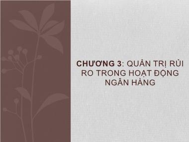 Bài giảng Quản trị ngân hàng thương mại 2 - Chương 3: Quản trị rủi ro trong hoạt động ngân hàng