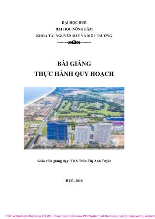 Bài giảng Thực hành quy hoạch - Trần Thị Ánh Tuyết