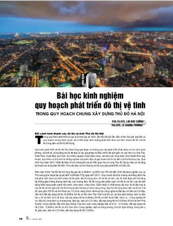 Bài học kinh nghiệm quy hoạch phát triển đô thị vệ tinh trong quy hoạch chung xây dựng thủ đô Hà Nội