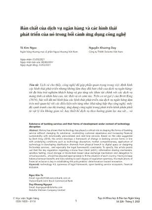 Bản chất của dịch vụ ngân hàng và các hình thái phát triển của nó trong bối cảnh ứng dụng công nghệ