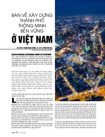 Bàn về xây dựng thành phố thông minh bền vững ở Việt Nam