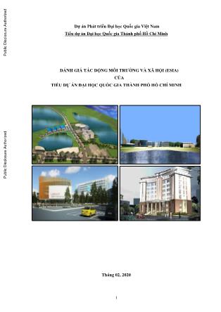 Báo cáo dự án Đánh giá tác động môi trường và xã hội (ESIA) của tiểu dự án Đại học quốc gia thành phố Hồ Chí Minh