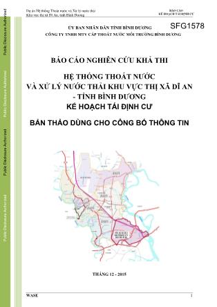 Báo cáo Nghiên cứu khả thi hệ thống thoát nước và xử lý nước thải khu vực thị xã Dĩ An - Tỉnh Bình Dương kế hoạch tái định cư