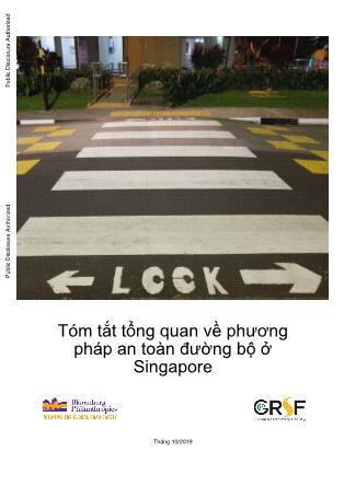 Báo cáo Tóm tắt Tổng quan về phương pháp an toàn đường bộ ở Singapore