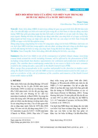 Biến đổi hình thái cửa sông ven biển Nam Trung Bộ dưới tác động của nước biển dâng