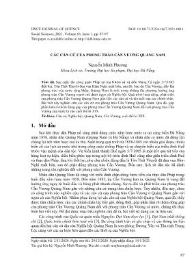 Các căn cứ của phong trào Cần vương Quảng Nam
