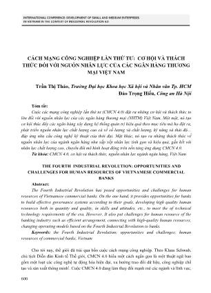 Cách mạng công nghiệp lần thứ tư: Cơ hội và thách thức đối với nguồn nhân lực của các ngân hàng thương mại Việt Nam