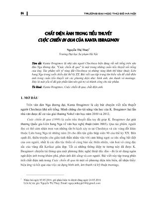 Chất điện ảnh trong tiểu thuyết  Cuộc chiến đi qua của Kanta Ibragimov