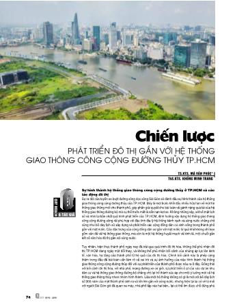 Chiến lược phát triển đô thị gắn với hệ thống giao thông công cộng đường thủy thành phố Hồ Chí Minh