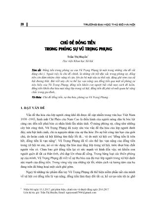 Chủ đề đồng tiền trong phóng sự Vũ Trọng Phụng