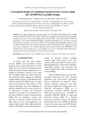 Conceptual design of a small-pressurized water reactor using the AP1000 fuel assembly design